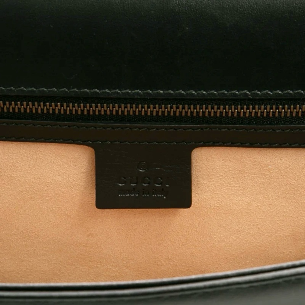 Gucci GG Marmont Matelasse Chevron Flap Envelope Clutch Large Black - Picture 15 of 16